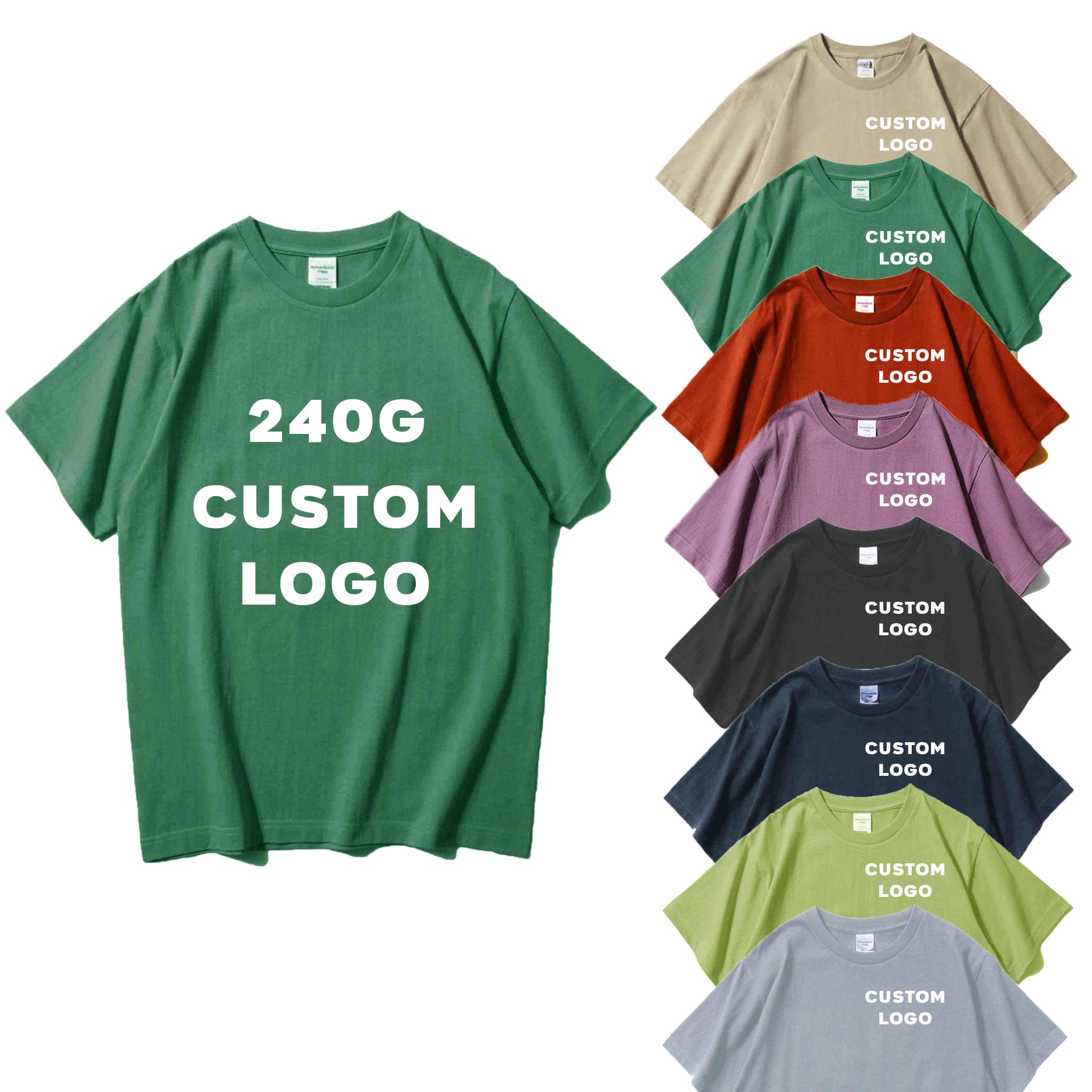 Custom dtg silk screen 3d printed heavyweight 100% cotton oversized unisex men round neck 240gsm t-shirts for men Custom dtg silk screen 3d printed heavyweight 100% cotton oversized unisex men round neck 240gsm t-shirts for men