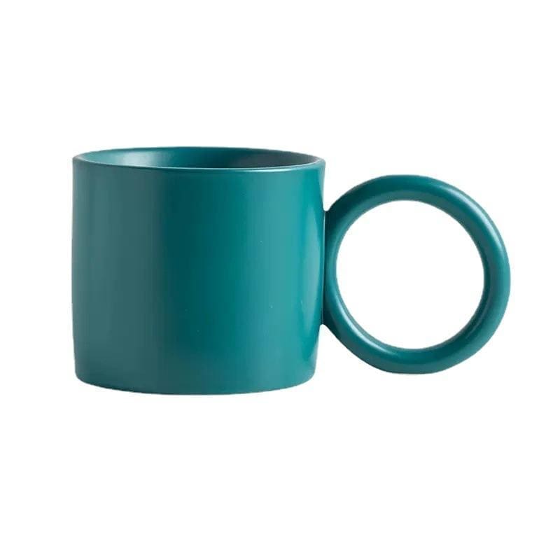 Matte glazed big ring round handle ceramic coffee cup speckled big ear mug matt black and white ceramic coffee mug Matte glazed big ring round handle ceramic coffee cup speckled big ear mug matt black and white ceramic coffee mug