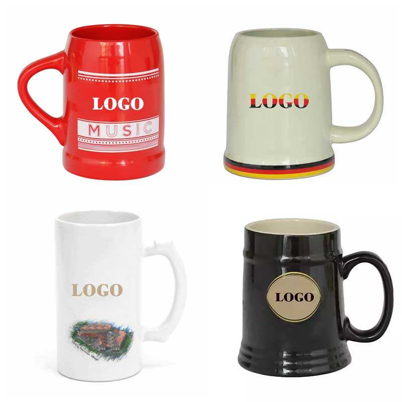 Customized red large capacity advertising promotional beer ceramic mug Customized red large capacity advertising promotional beer ceramic mug
