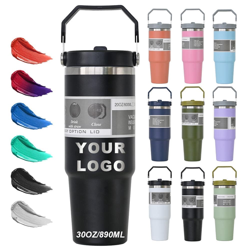Wholesale bulk iceflow 30oz flip straw cute double wall stainless steel tumblers insulated thermal custom coffee cups with lids Wholesale bulk iceflow 30oz flip straw cute double wall stainless steel tumblers insulated thermal custom coffee cups with lids