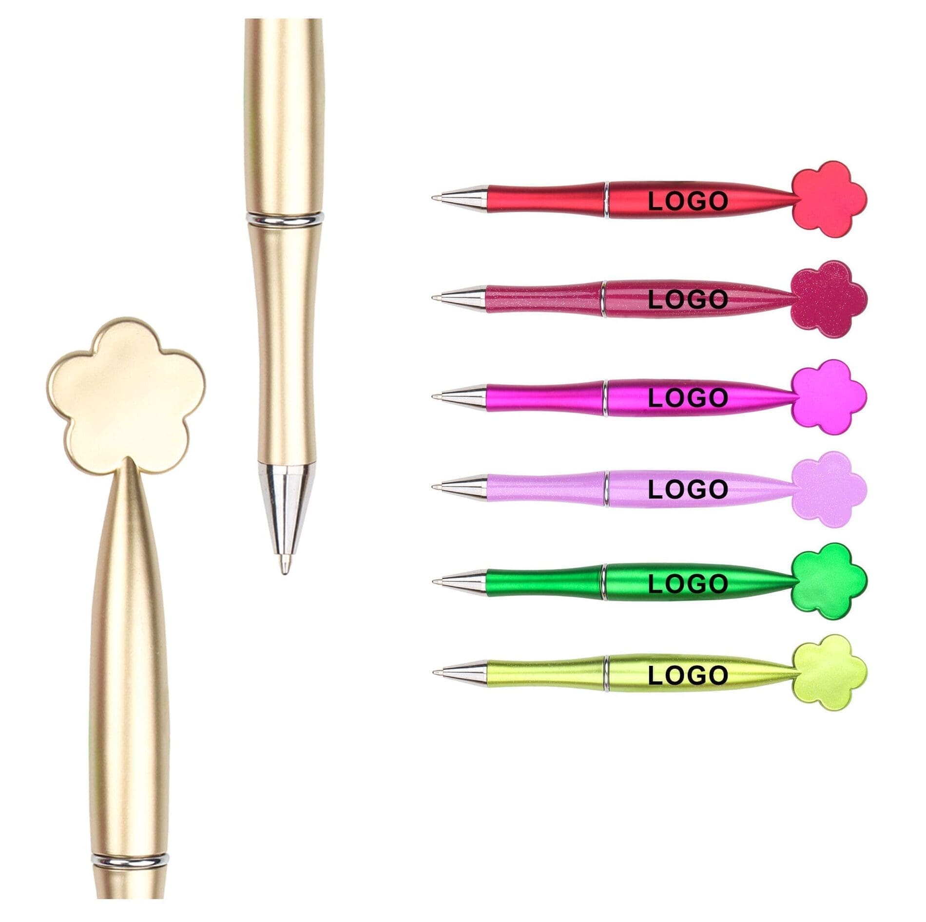 Plastic various colors 1.00 mm cheapest top flower shapes rotating ballpoint pen with printed logo custom advertise Plastic various colors 1.00 mm cheapest top flower shapes rotating ballpoint pen with printed logo custom advertise