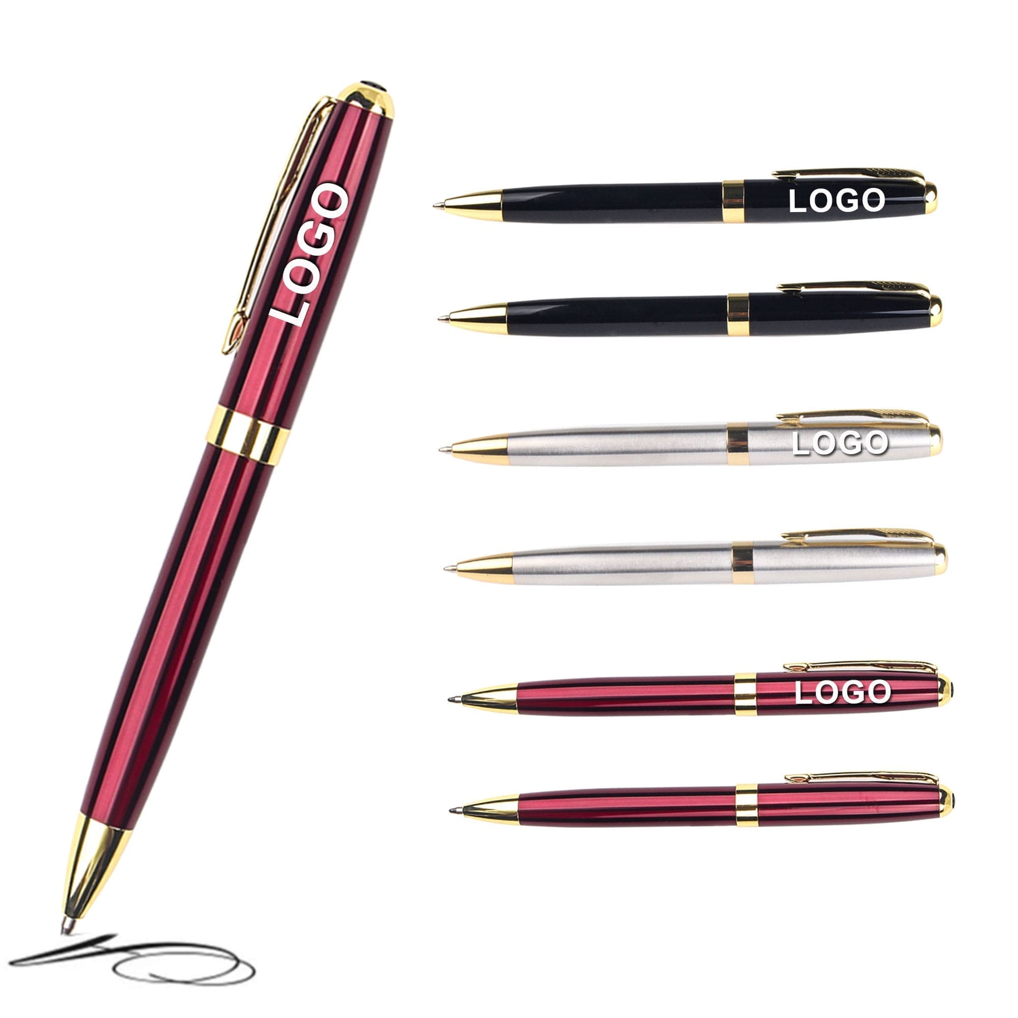 Manufactures luxury metal stainless custom logo ballpoint pen with printed engraved for office stationery Manufactures luxury metal stainless custom logo ballpoint pen with printed engraved for office stationery