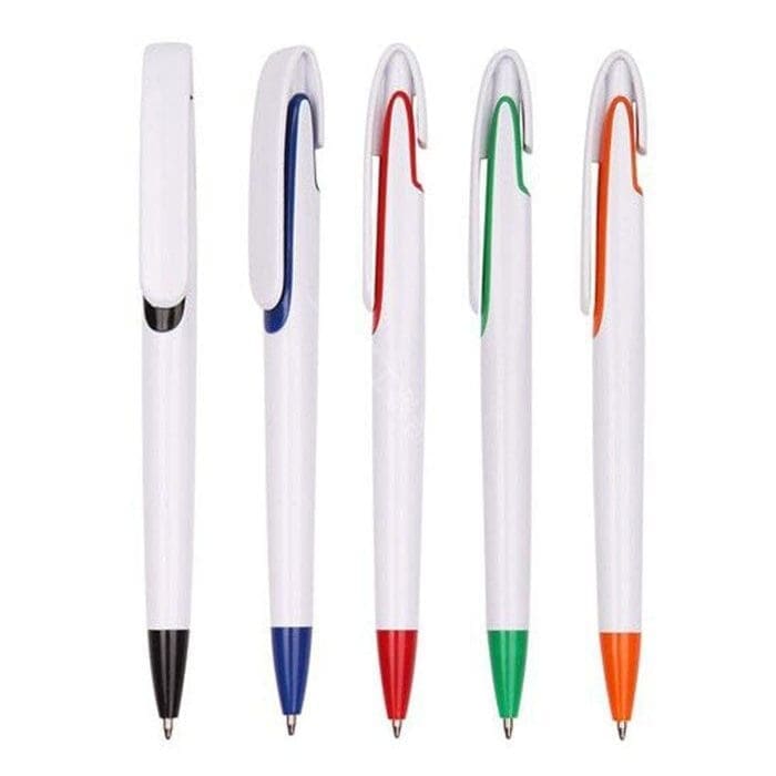 Custom logo promotional plastic ballpoint pens cheap blank white pens with custom full color logo printing Custom logo promotional plastic ballpoint pens cheap blank white pens with custom full color logo printing