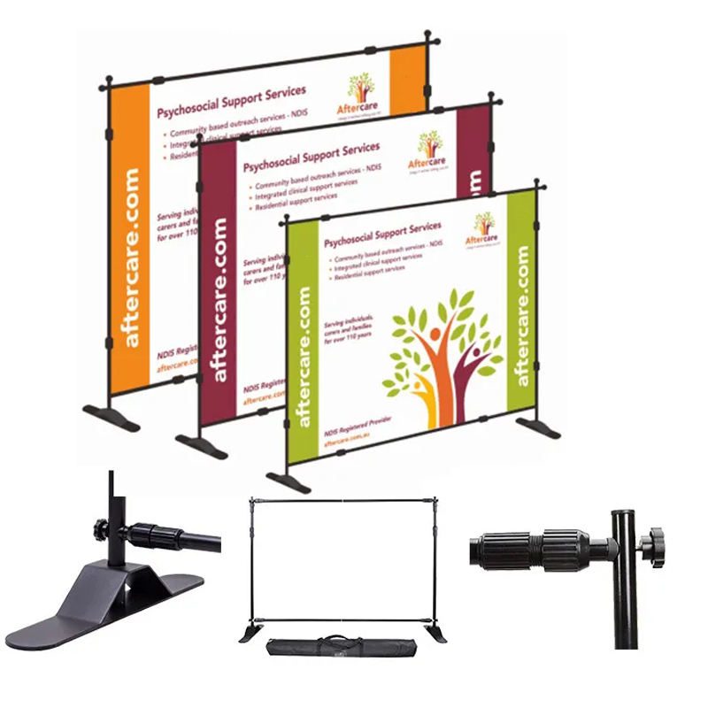 Custom advertising telescopic banner with logo step and repeat retractable back drop carry bag pop up backdrop display stand Custom advertising telescopic banner with logo step and repeat retractable back drop carry bag pop up backdrop display stand