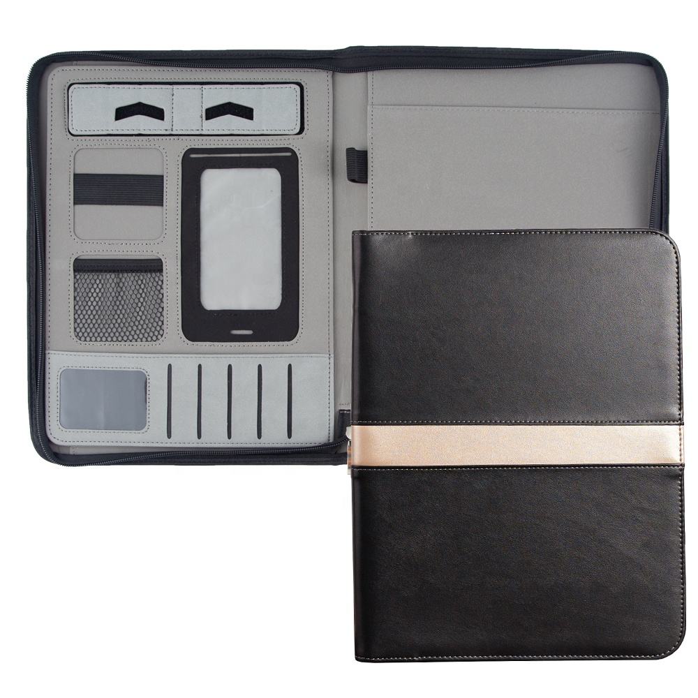 Hard cover pu file folder office zipper carpetas a4 waterproof resume portfolio leather folder for interview Hard cover pu file folder office zipper carpetas a4 waterproof resume portfolio leather folder for interview