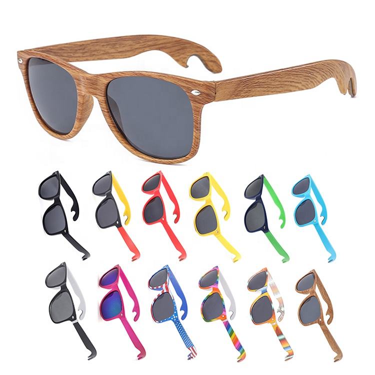 Wholesale promotional sunglasses for men and women promotion gift uv400 glasses 2024 beer opener eyewear wood grain frame Wholesale promotional sunglasses for men and women promotion gift uv400 glasses 2024 beer opener eyewear wood grain frame