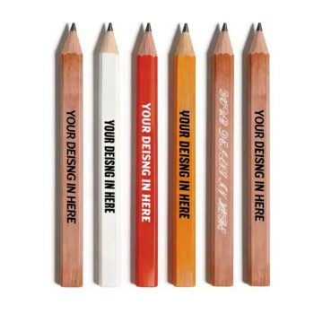 Wholesale custom logo carpenter pencils 7 inches flat octagonal hard black promo gift woodworking construction pencils