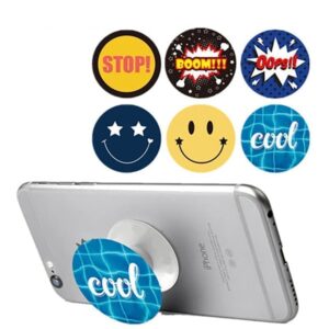 Custom poppings phone socket up grip holder with design logo printing sockets phone stand
