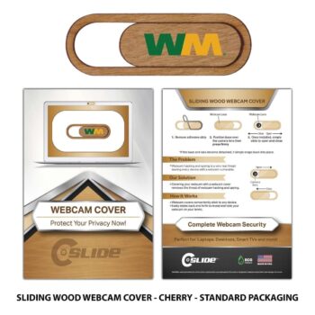 Sliding wood webcam cover