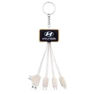4-in-1 bamboo light up usb cable keychain