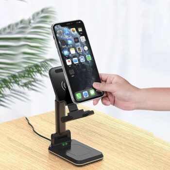 Foldable wireless charging phone stand