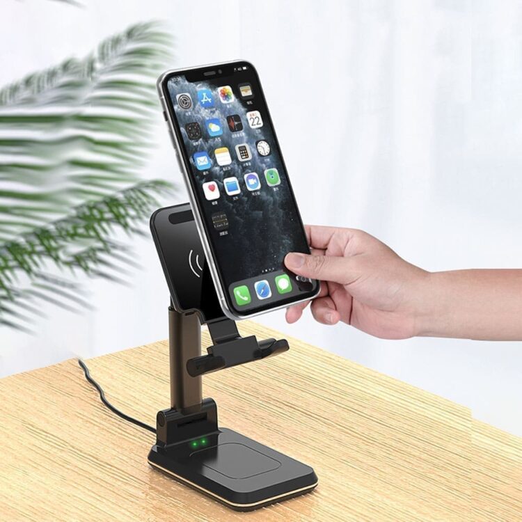 Foldable wireless charging phone stand