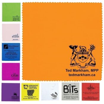 6" x 6" - “onecleanscreen” 100% microfiber rpet recycled polyester cleaning cloth & screen cleaner