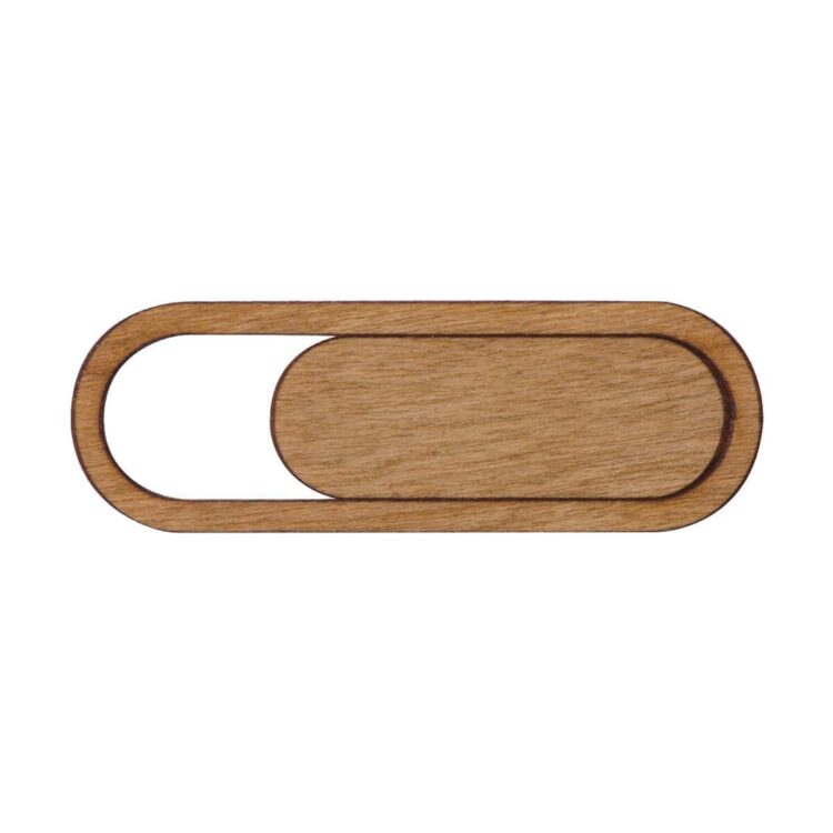 Sliding wood webcam cover