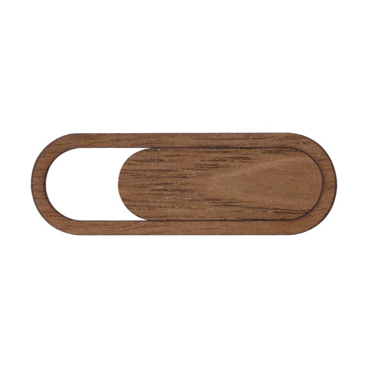Sliding wood webcam cover