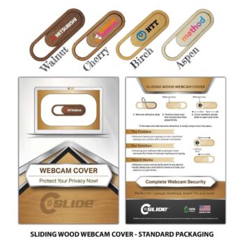 Sliding wood webcam cover