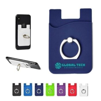 Silicone phone ring buckle card holder