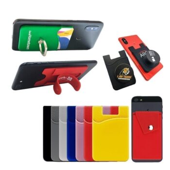 Silicone phone card holder wallet
