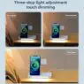 3 in 1 magnetic wireless charger with led lamp