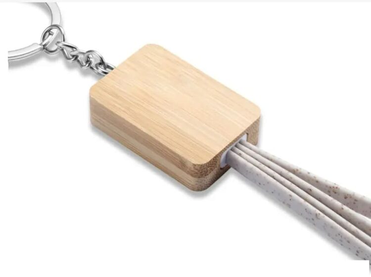 3 in 1 multiple wheatly bamboo charging cable