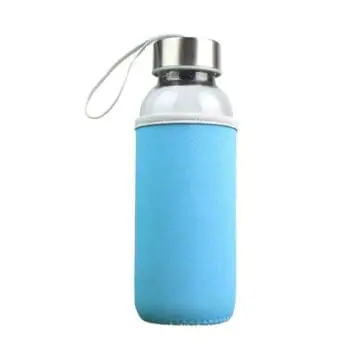 420ml high quality transparent high borosilicate glass water bottle