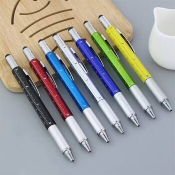 Factory made multifunction tool screwdriver level stylus screen ruler ballpoint pen for promotion
