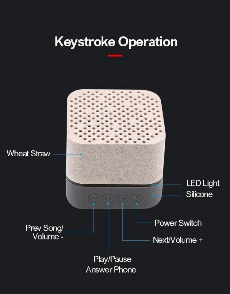 Wheat straw wood wireless speaker