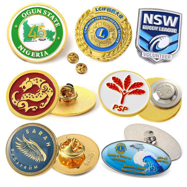 Free design hat pins small gold metal soft enamel custom button pins bulk epoxy saudi arabia magnet lapel pins for clothes