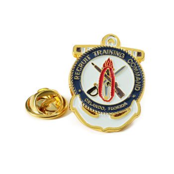Personalized design 2d 3d logo enamel pin manufacturer custom lapel pin souvenirs recruit training command gold pin badge