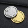 Factory wholesale gold silver plated coin metal custom logo design challenge coin 3d zinc alloy die stamping reverse gold coin