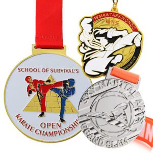 Manufacturer custom archery shooting club award medal metal zinc alloy customized soccer medal sport folk art ribbon medal