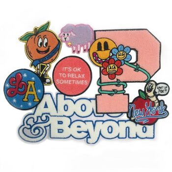 Cartoon towel chenille clothes embroidered patches for kids