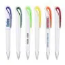 Custom logo plastic swan shape ballpoint pen twist pen promotional ballpoint pen with curved clip