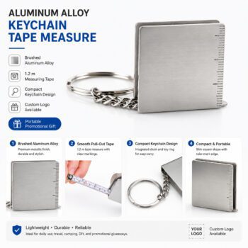 custom logo aluminum mini tape measure 1 2m 1