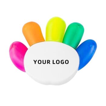 Multicolor 5 in 1 flower shape highlighter marker with custom logo