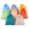 Reusable small pouch custom logo natural cotton dust bag in 8 colors drawstring luxury dust bag for handbags