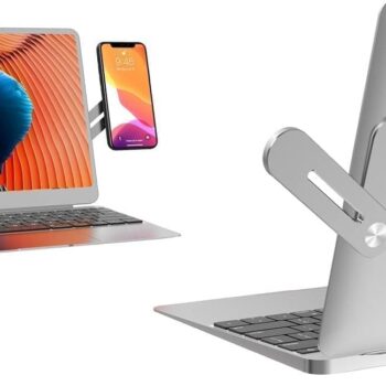 Slim adjustable magnetic phone holder for laptop