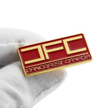 Custom rectangle hat gold enamel metal lapel pins