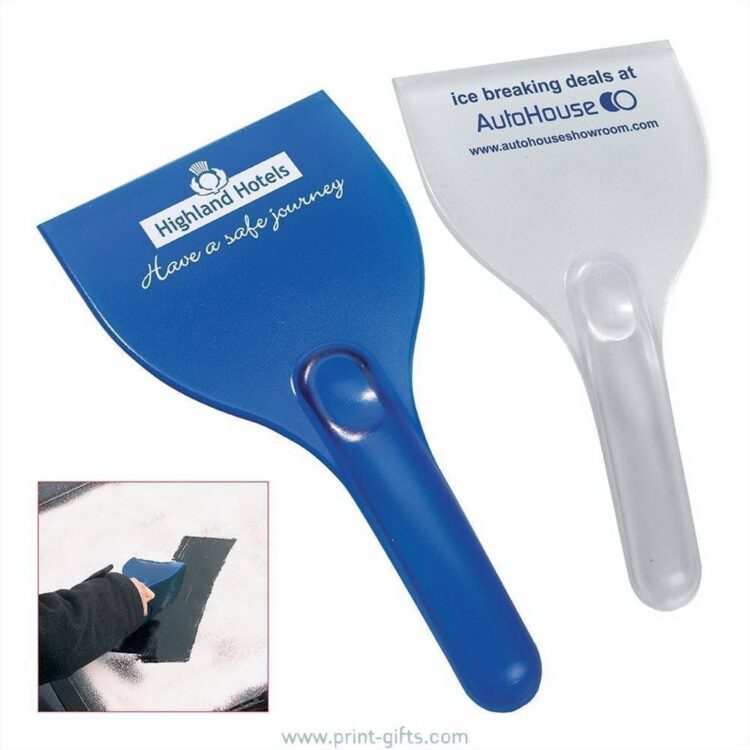 Customized logo plastic ice snow scraper with handle