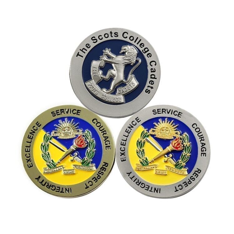 Custom 3d die stamping two tone color zinc alloy metal challenge coin