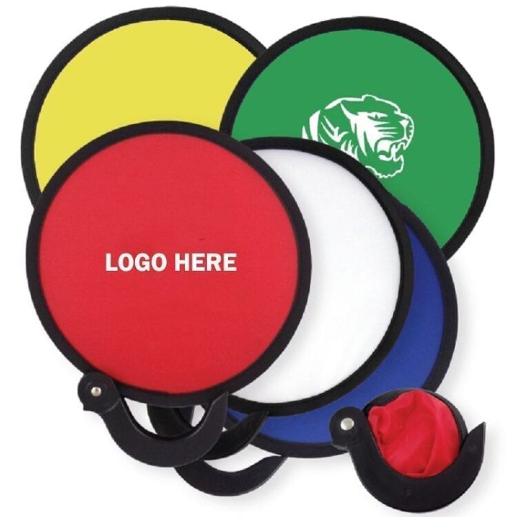 Custom printed nylon round folding hand fan