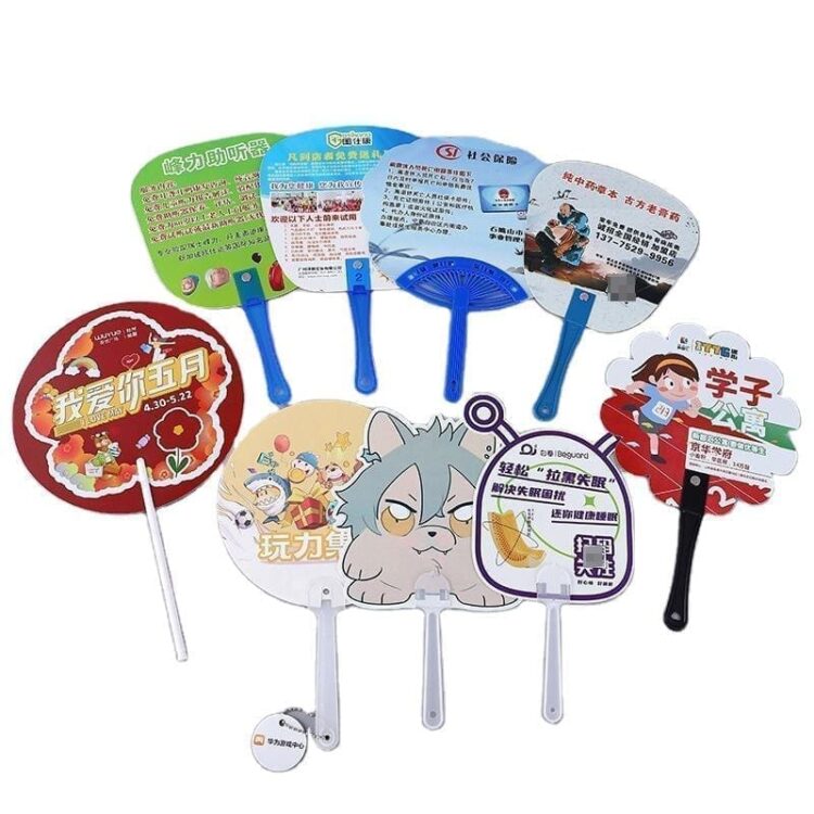 Wholesale customize advertising cheap pp plastic hand fan