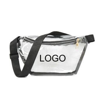 Custom logo ladies transparent pvc clear waist bag