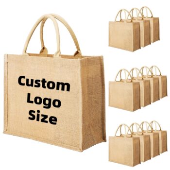 Customized wholesale jute bag jute burlap bag jute bag tote perfect for your brand or event