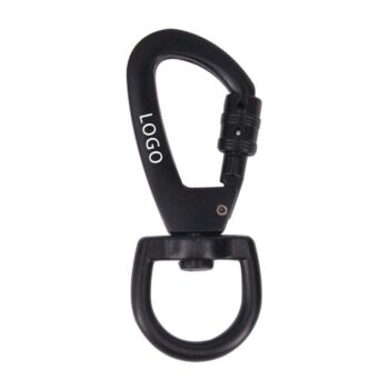 Custom heavy duty pet leash buckle swivel ring safety screw gate aluminum d shaped locking carabiner