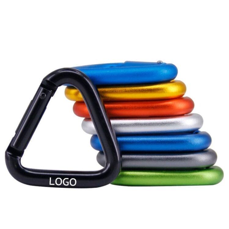 Custom outdoor climbing hammock locking clips keychain hook triangle type aluminum alloy carabiner