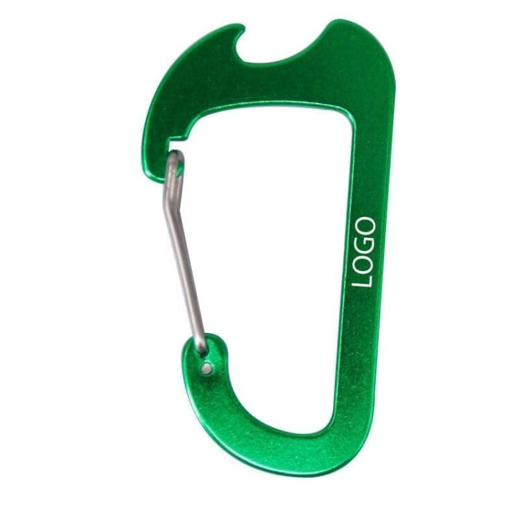 Custom large heavy duty spring hook key chain holder aluminum c clip shaped carabiner bottle opener