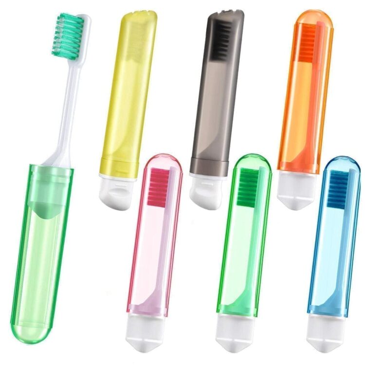 Portable soft bristles foldable travel toothbrush