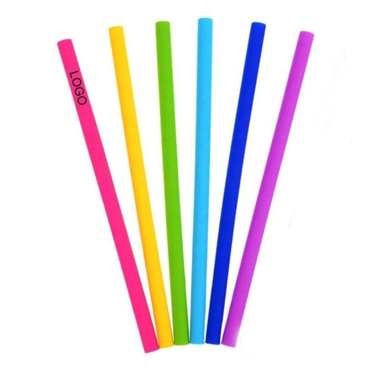 Custom logo eco friendly multicolor reusable straws collapsible silicone drinking straight straw