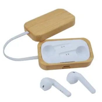 Eco friendly bamboo wireless earbuds